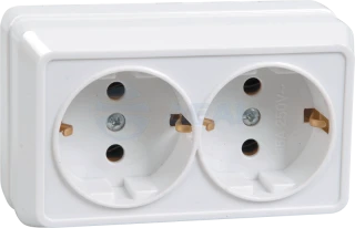 Розетка двухместная с заземляющим контактом ERO21-K01-16-DC  (IEK)