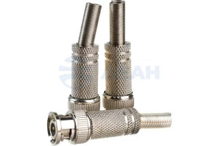 Разъем BNC штекер под пайку с пружиной металл (универсальный) (05-3075-4)  (PROCONNECT)